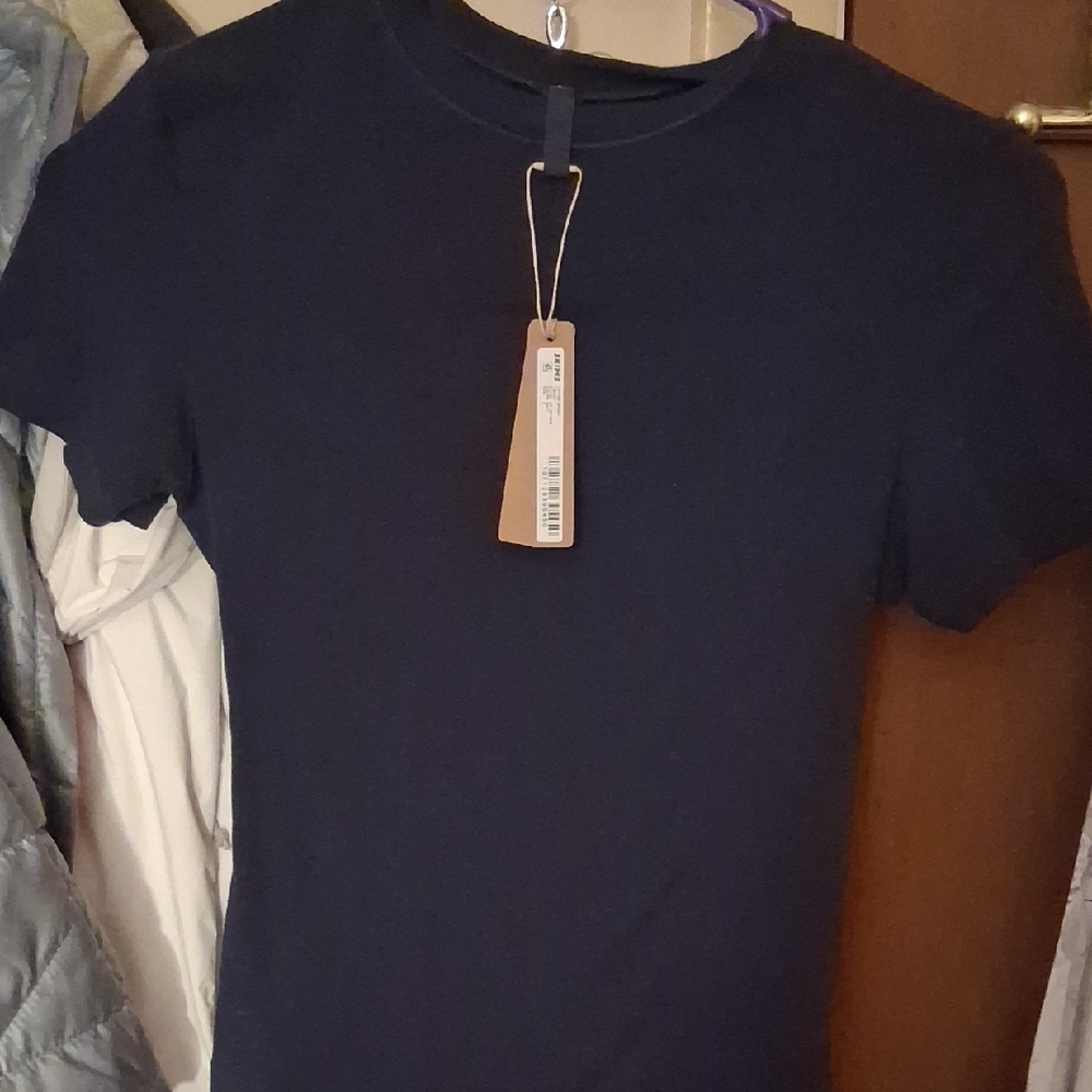 SKIMS Navy Blue Cotton Jersey T-Shirt